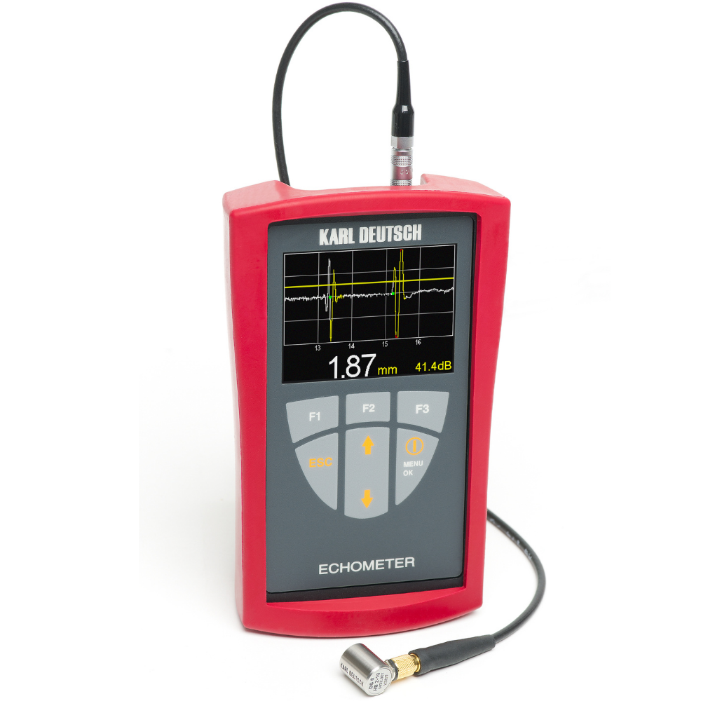 Karl DEUTSCH Wall Thickness ECHOMETER 1077 Data,High precision measurement with A-scan indication