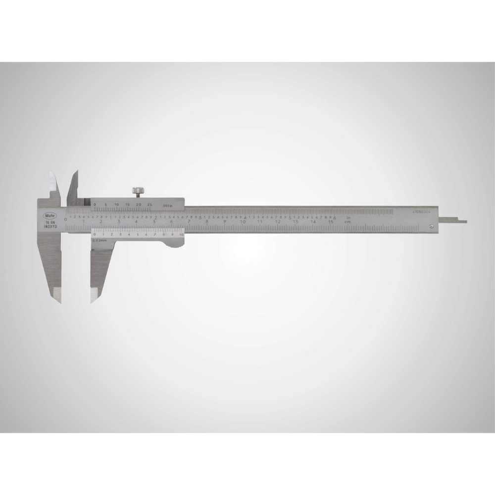 MAHR MarCal 16 GN Caliper with analog display, 0.02 mm / .001″, Locking screw above