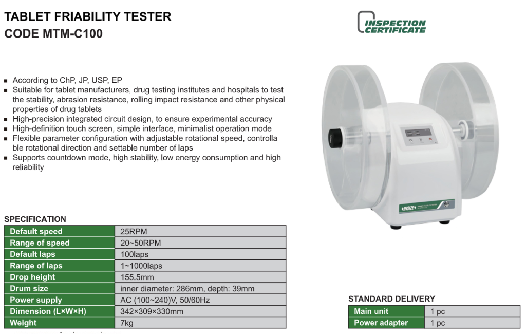 INSIZE Tablet Friability Tester gallery